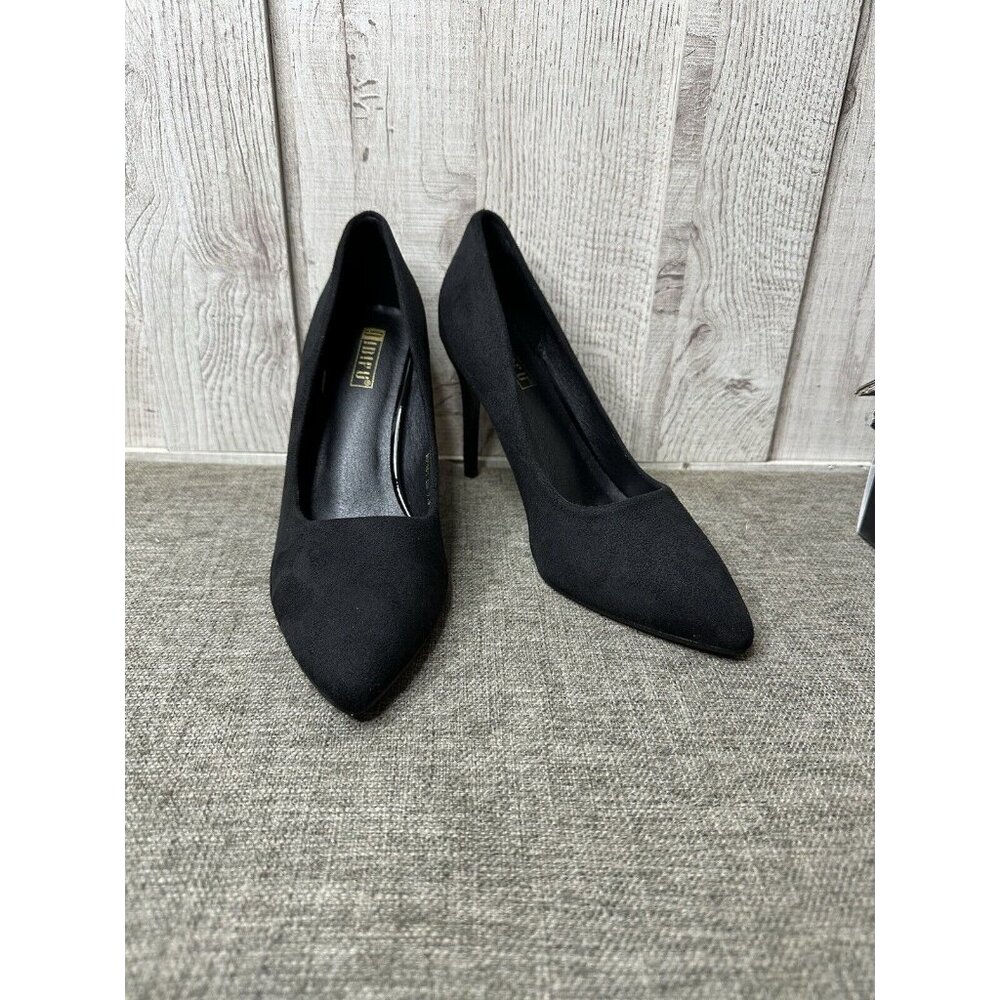 IDIFU IN4 Classic Pointed Toe Shoes Womens Size 7.5 High Heels Pumps Black Suede